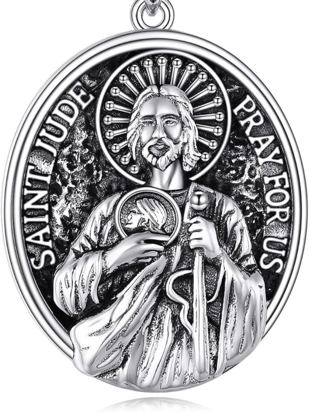 Saint Jude Necklace Sterling Silver St Jude Medal Pendant Necklaces